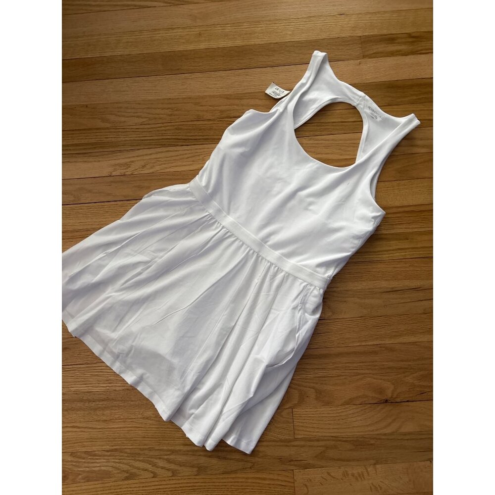 Beyond Yoga White Cutout Back Athletic Tennis Dress, new with tags, L - Picture 2 of 6